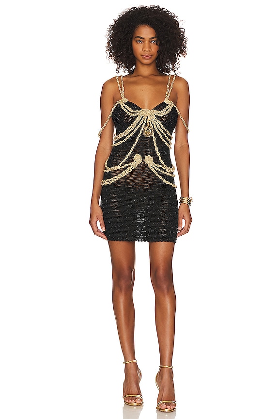 view 1 of 4 Leonie Dress in Black & Gold