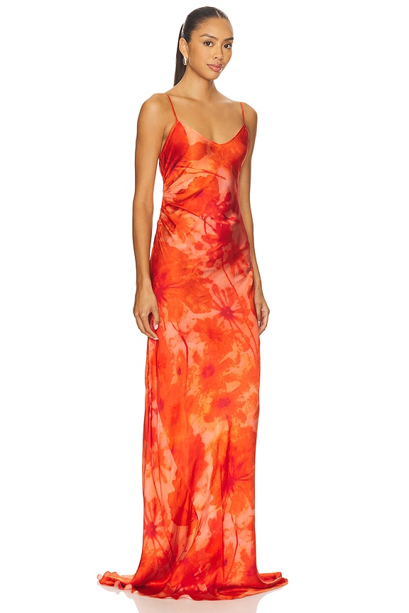 view 2 of 3 VESTIDO DE ALÇAS FRANZIDO in Red Print