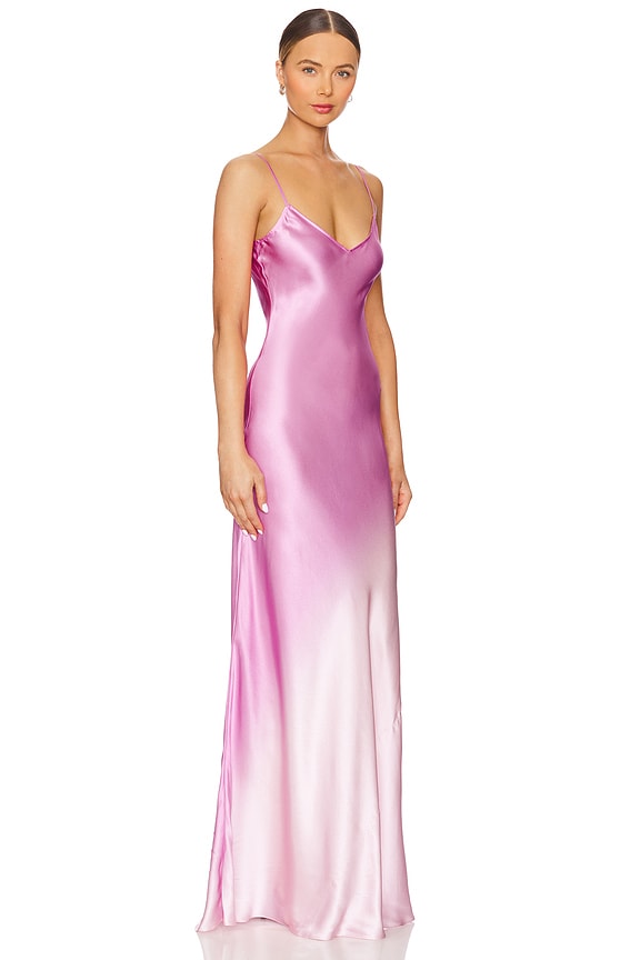 view 2 of 3 Bias Slip Gown in Fuschia Degrade