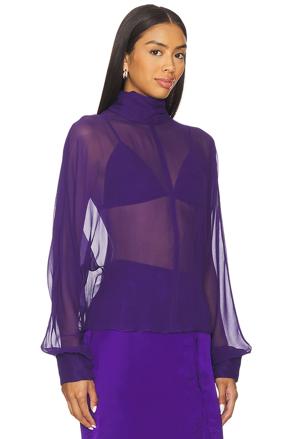 view 2 of 4 Turtleneck Blouse in Indigo