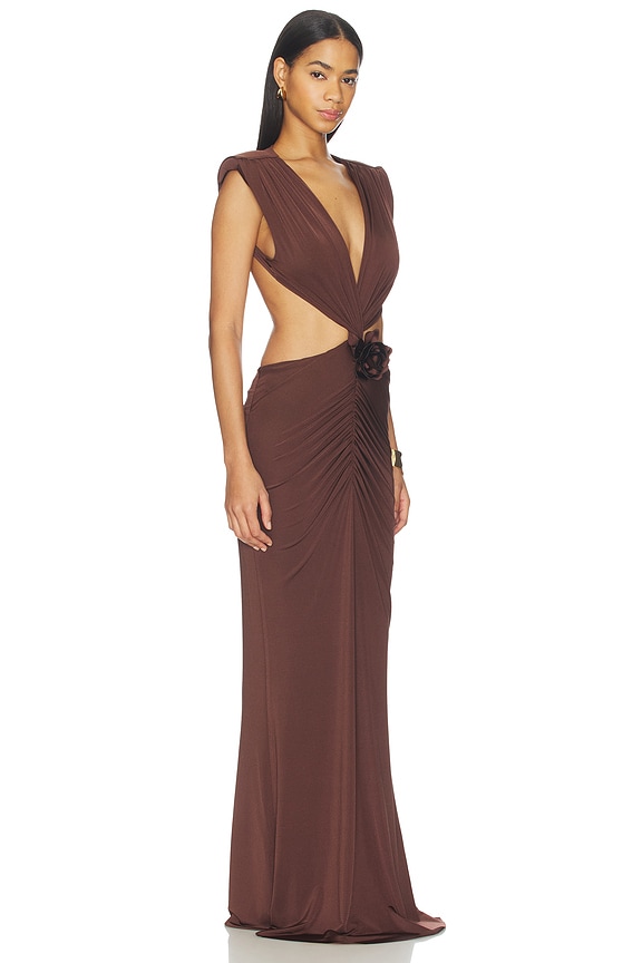 view 2 of 3 ROBE MAXI FAYE in Brown