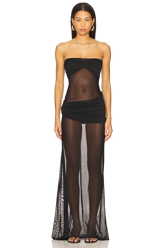 view 2 of 4 Long Tulle Dress in Ebony