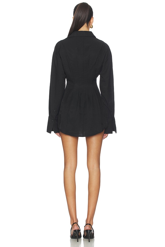 ALL THE WAYS Charitie Button Up Mini Dress in Black