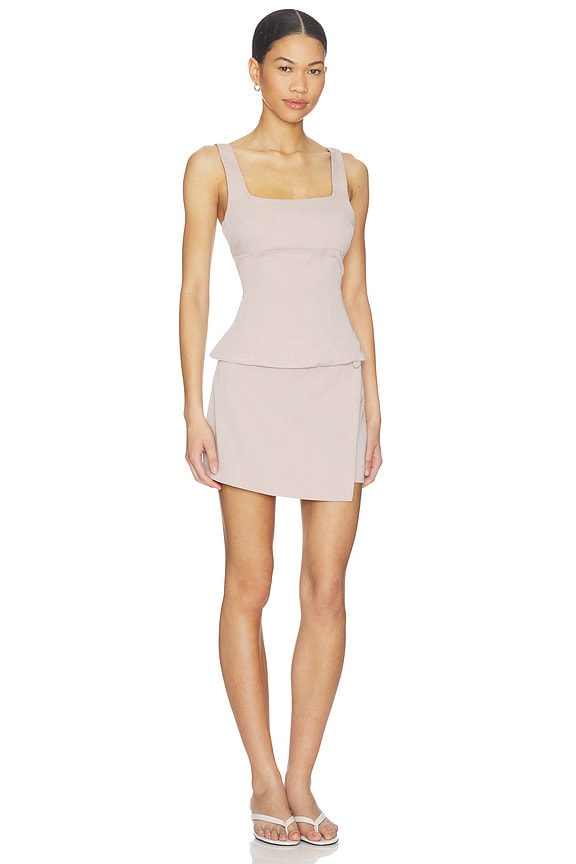 view 2 of 8 Brice Mini Skirt Set in Taupe