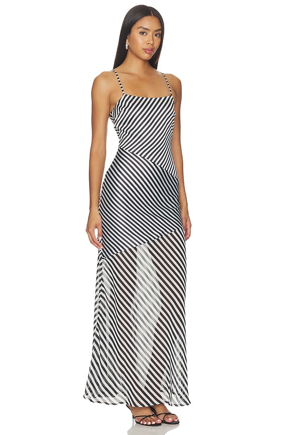 view 2 of 4 ROBE MORGANA in Black & White Stripe