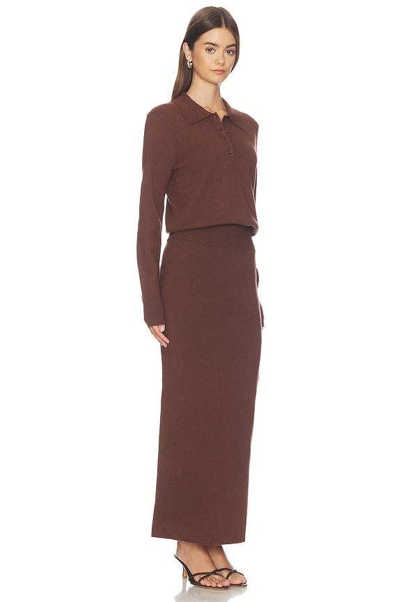 view 2 of 4 Emahlee Knit Maxi Skirt Set in Brown