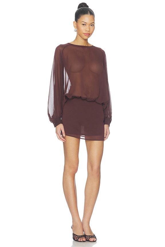 view 2 of 3 Brecken Mini Dress in Brown