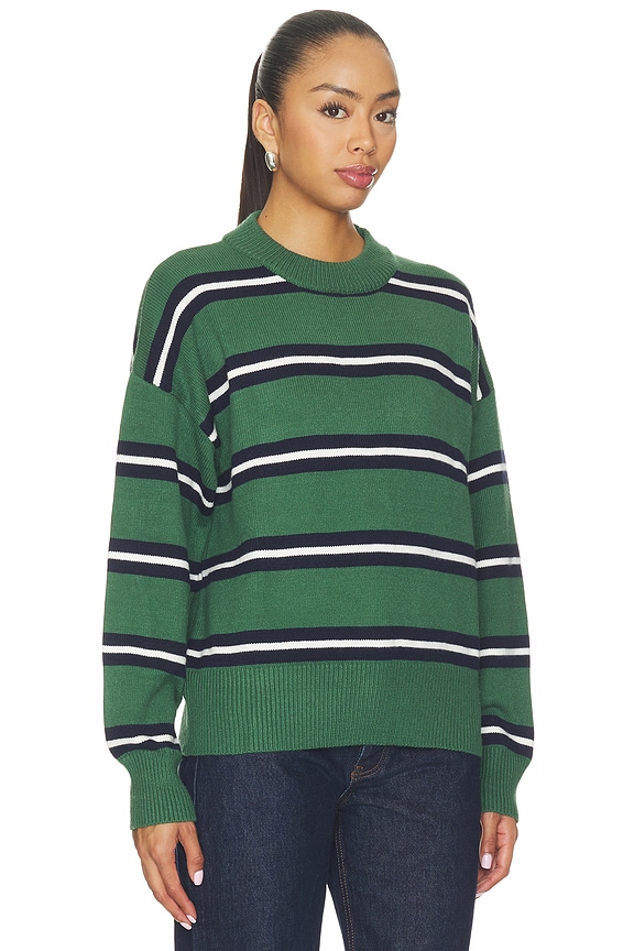 view 2 of 4 Jannie Pullover Sweater in Green Stripe