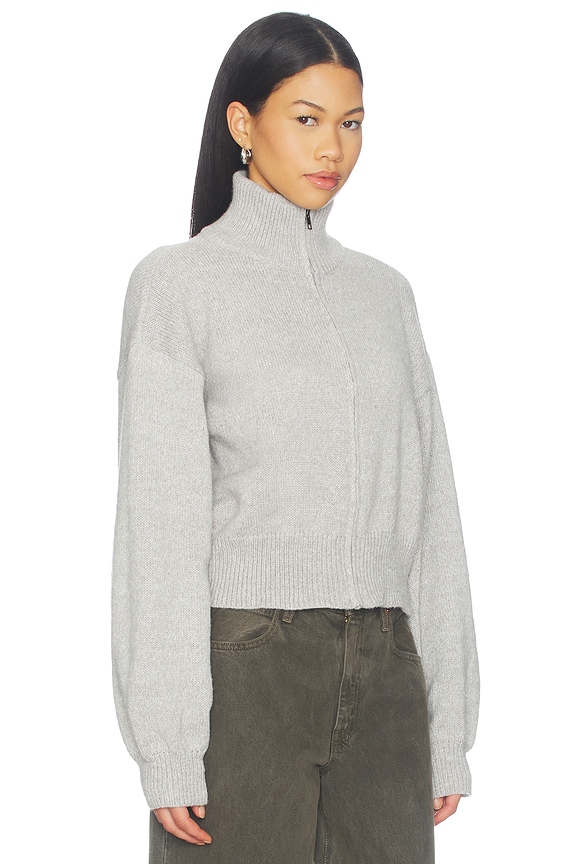view 2 of 4 Dakota Zip Front Sweater in Grey