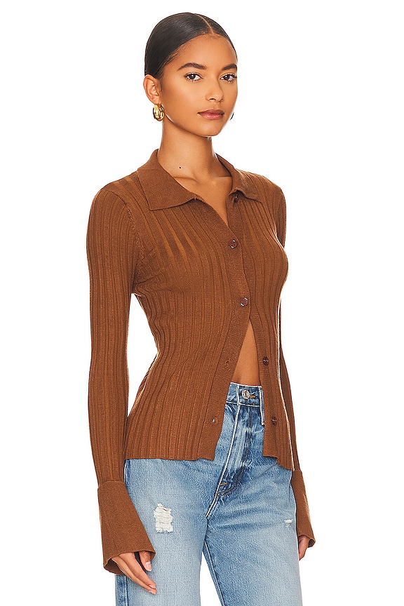 view 2 of 4 Brandy Button Front Sweater in Chocolate