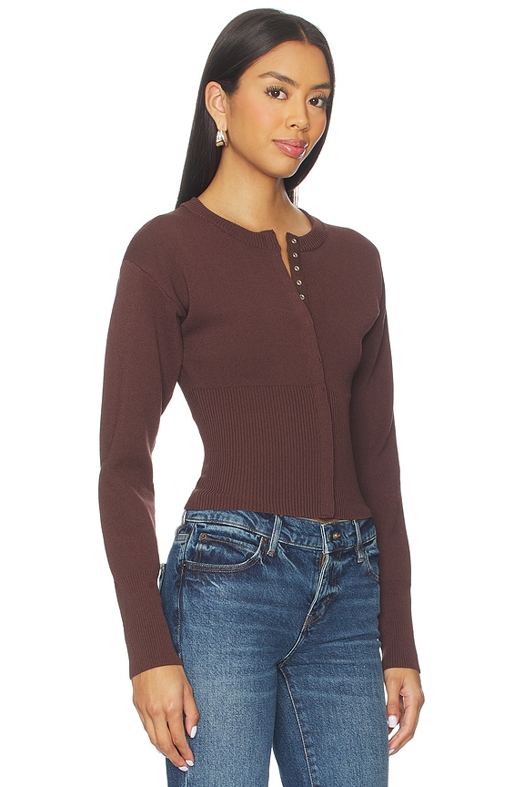 view 2 of 4 Kourtney Cardigan in Dark Brown