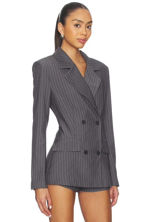 view 2 of 5 Sonnet Blazer in Grey Pinstripe