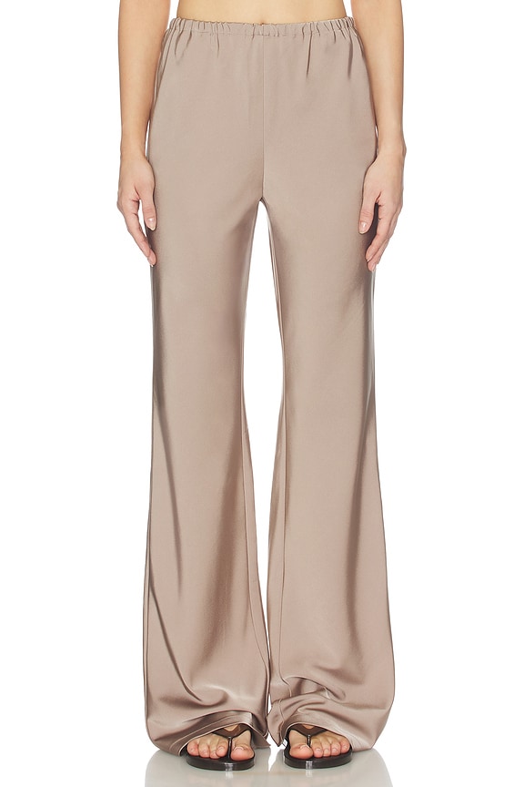 view 1 of 6 Larissa Satin Pant in Taupe