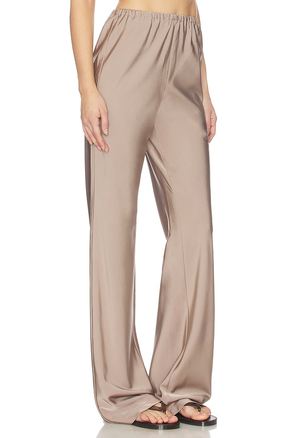 view 2 of 6 Larissa Satin Pant in Taupe