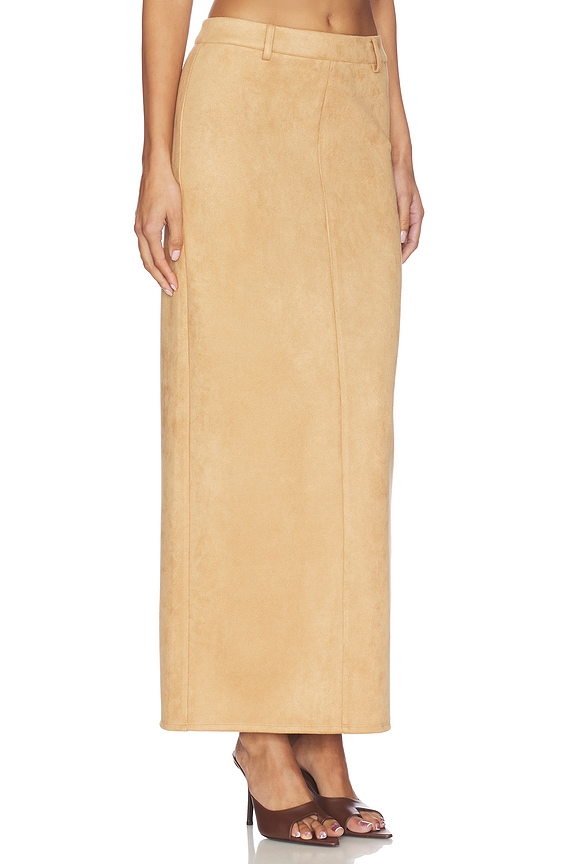 view 2 of 6 Bailey Faux Suede Skirt in Light Beige