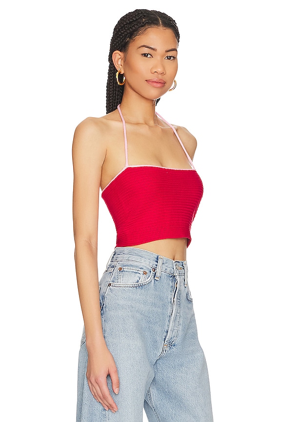 view 2 of 4 Danica Crop Top in Red