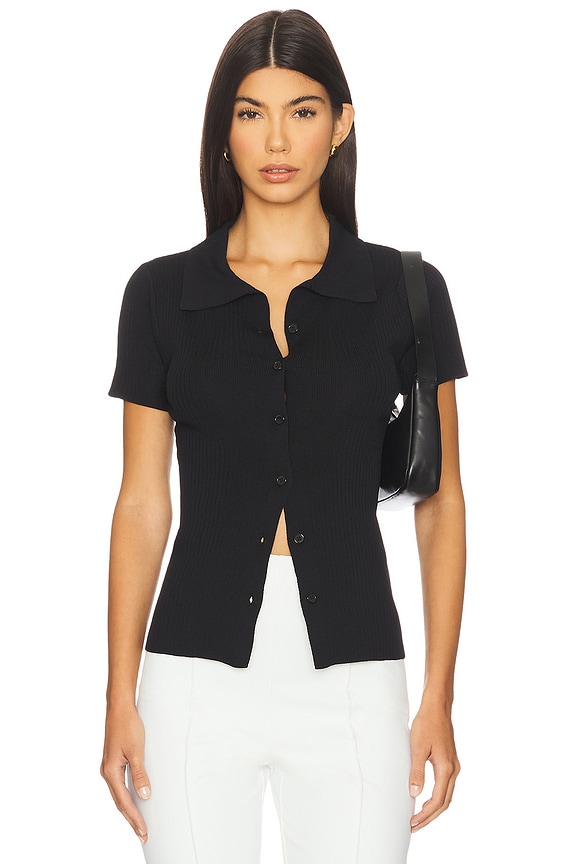 view 1 of 4 Kelia Button Up Top in Black