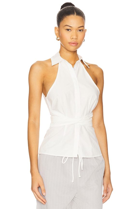 view 2 of 4 Evie Button Up Top in White