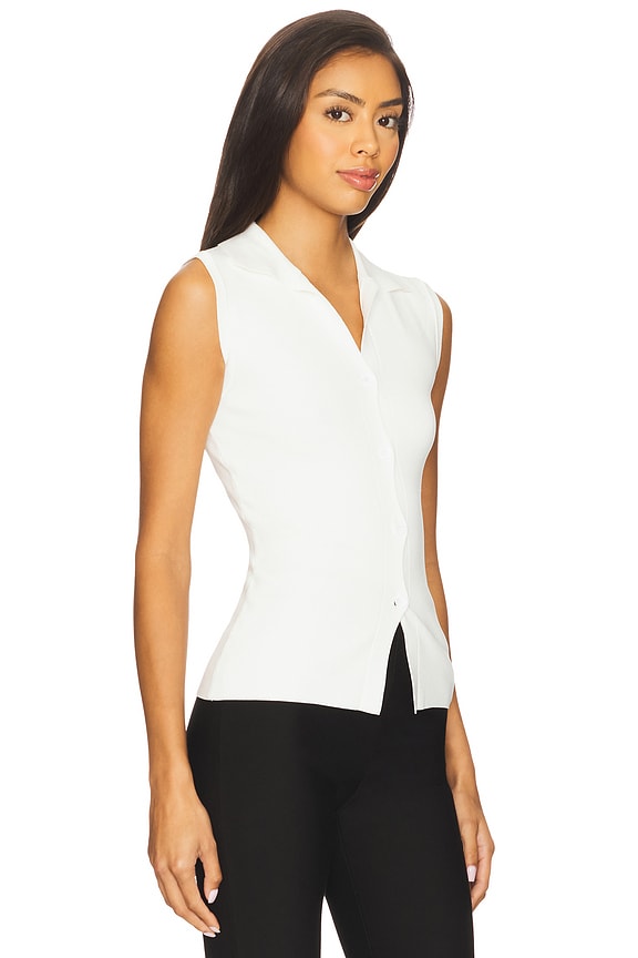 view 2 of 4 Elanor Button Up Top in White