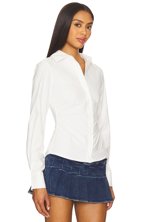 view 2 of 4 Millie Button Up Top in White