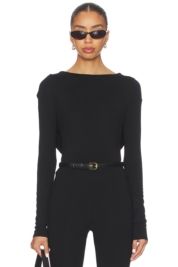view 2 of 5 x Emma Leger Evelyn Drape Back Top in Black