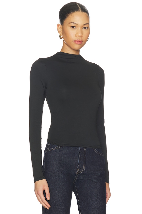 view 2 of 4 Calliope Mock Neck Top in Black