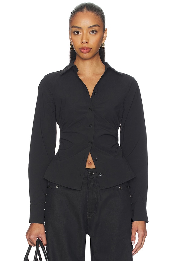 view 1 of 4 Millie Button Up Top in Black