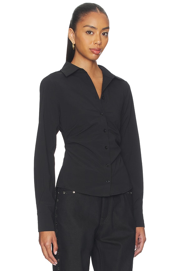 view 2 of 4 Millie Button Up Top in Black