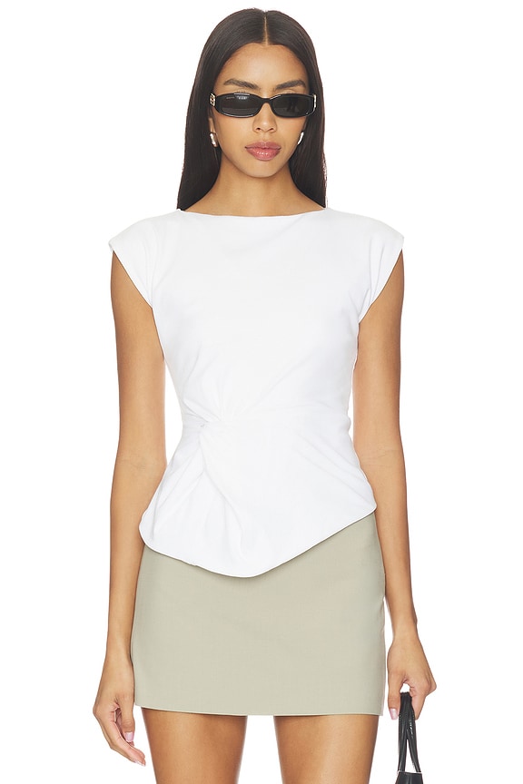 view 1 of 4 Celly Twisted Top in White