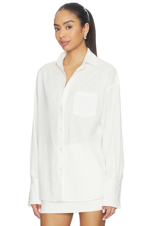 view 2 of 4 Greta Button Up Top in White