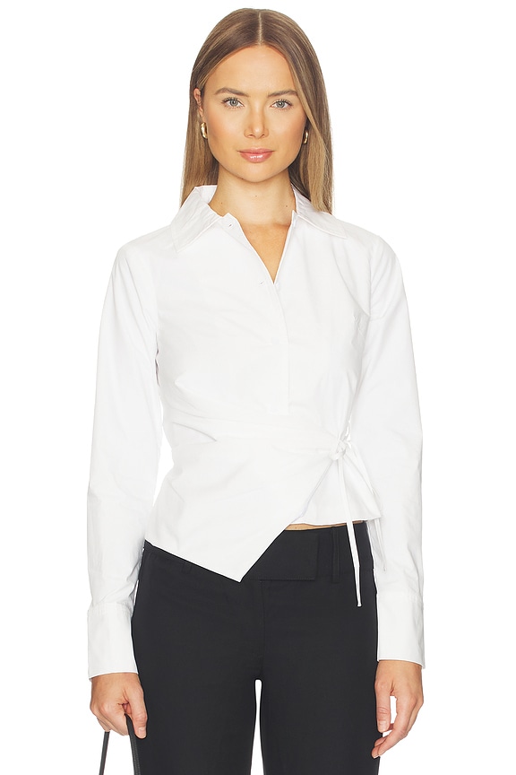 view 1 of 5 Xandra Wrap Top in White