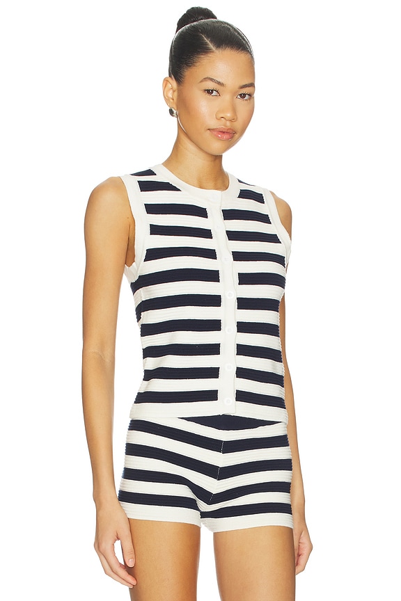 view 2 of 4 Eleanor Knit Top in Navy & White Stripe