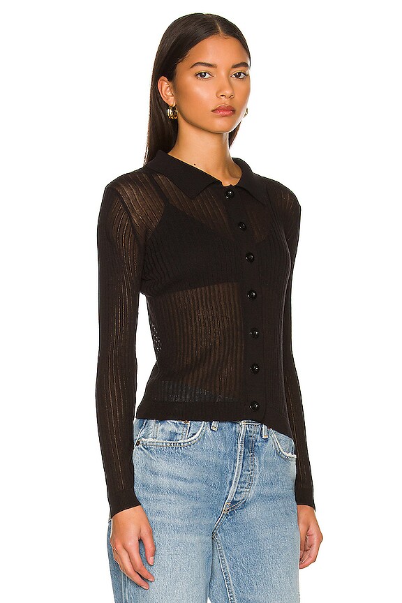view 2 of 4 Kelsey Button Front Top in Black