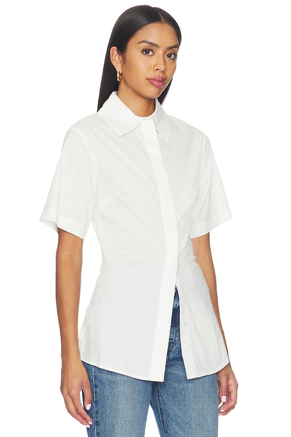 view 2 of 4 Joan Button Down Top in White