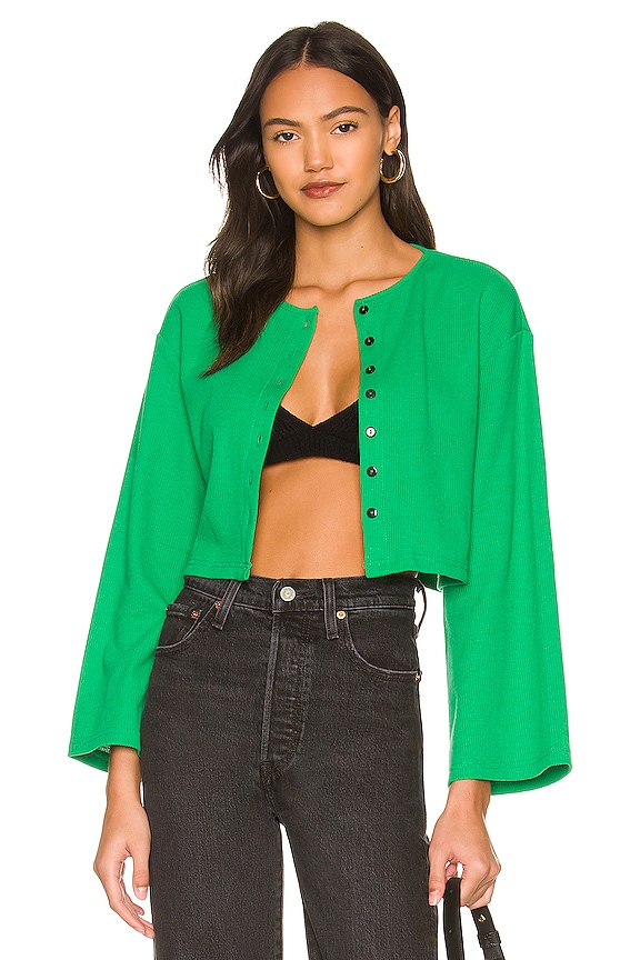 view 1 of 5 Mina Button Down Top in Green
