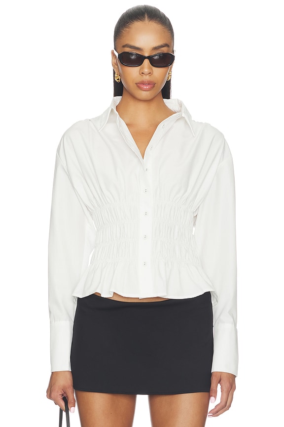view 1 of 4 Tiffani Button Up Top in White