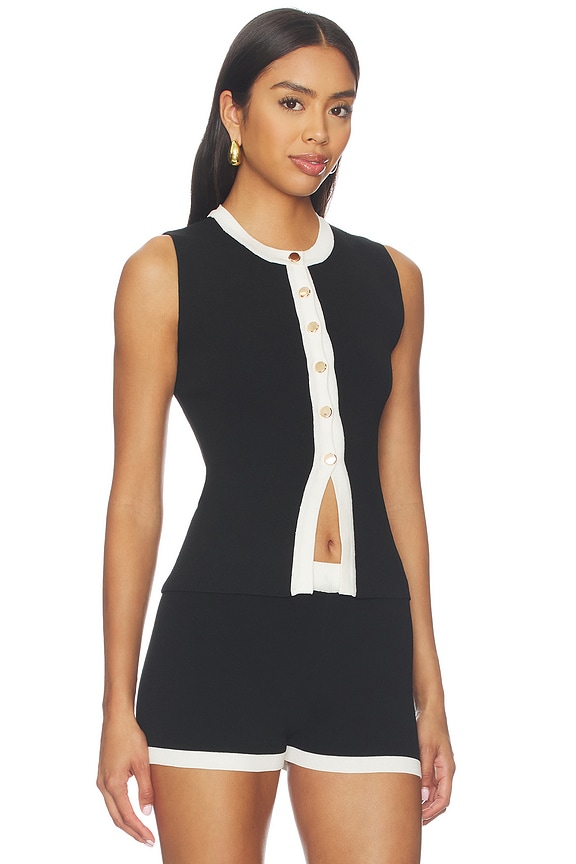 view 2 of 4 Jaya Knit Top in Black & White