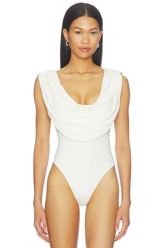 view 2 of 5 X Blake Evin Rian Drape Bodysuit in Ivory