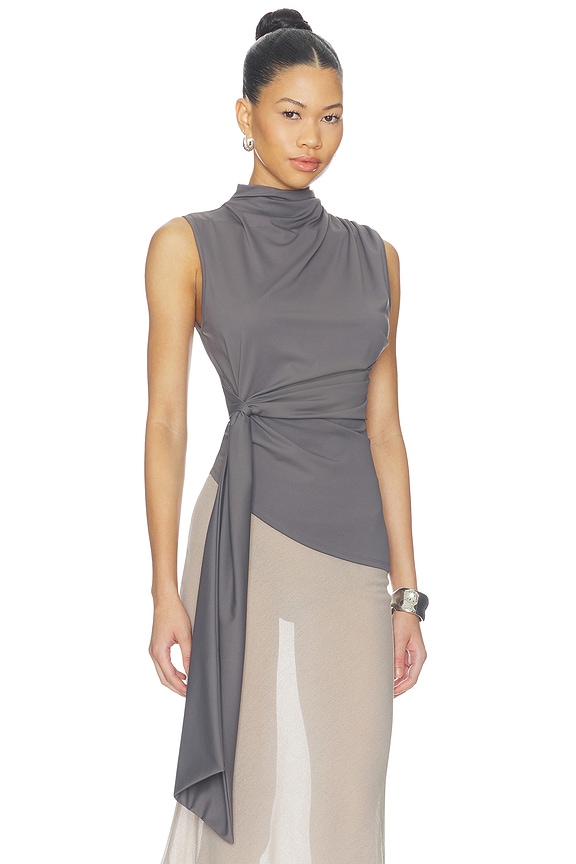 view 2 of 4 Marisol Drape Top in Slate