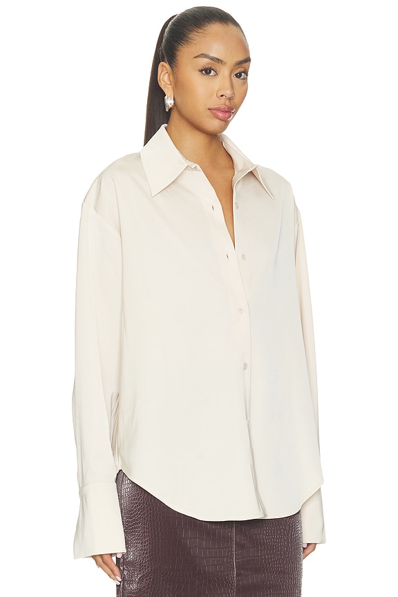 view 2 of 4 Emmaline Button Up Top in Champagne