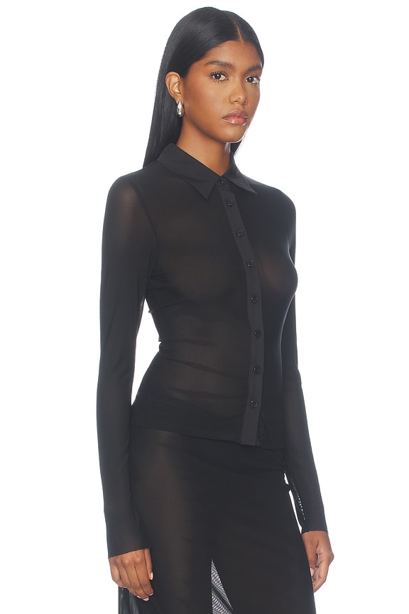 view 2 of 4 Beth Button Up Top in Black