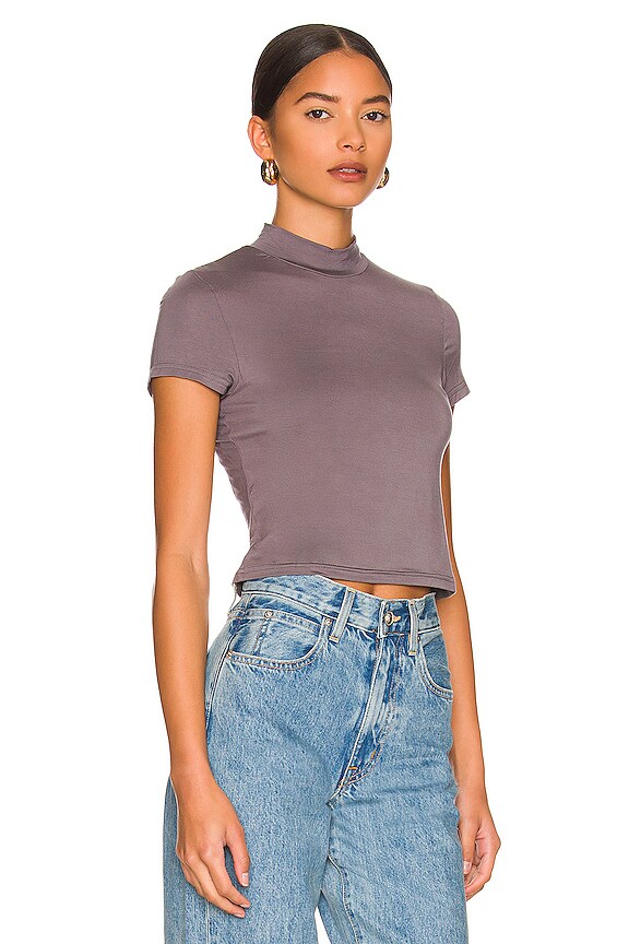 view 2 of 4 Aleksa Baby Tee in Charcoal