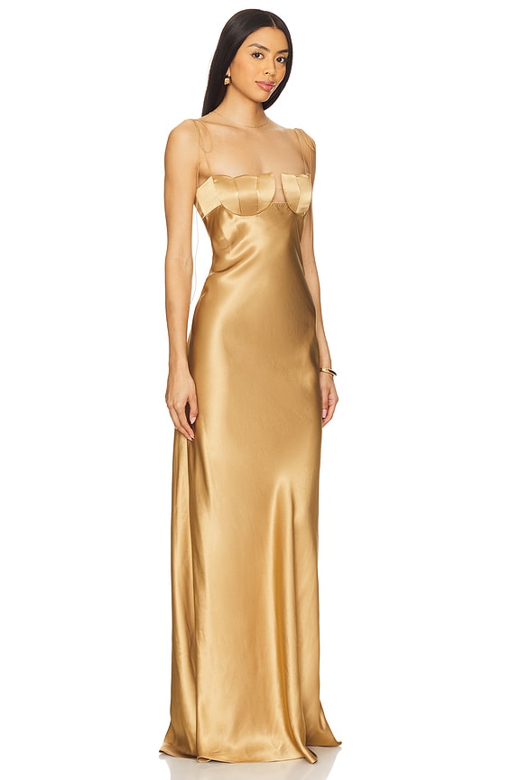 view 2 of 3 MAXIVESTIDO TULIP in Gold