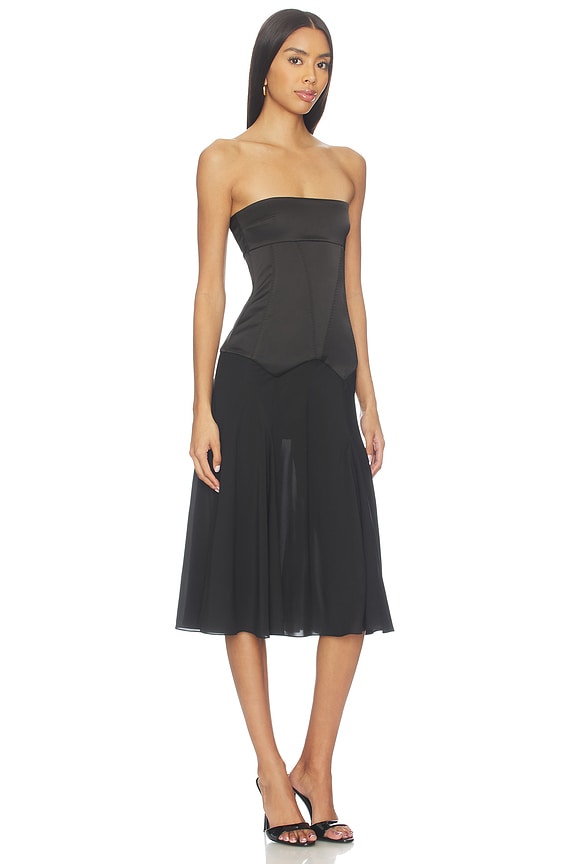 view 2 of 3 VESTIDO MIDI ARIELLA in Black