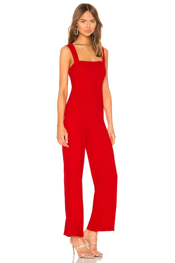 view 2 of 3 Karolyn Square Neck Jumpsuit in Red