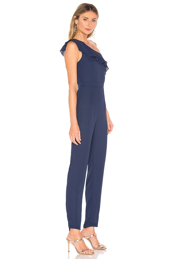 view 2 of 3 Krystal One Shoulder Jumpsuit in Navy