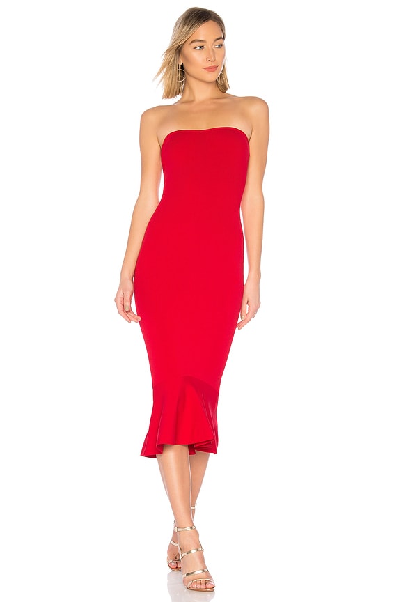 view 1 of 4 Julia Ruffle Hem Dress in Red
