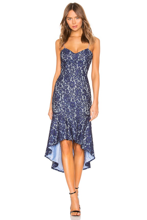 view 1 of 4 Angeline Lace Ruffle Dress in Indigo