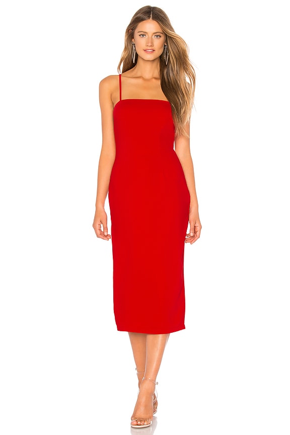 view 2 of 4 Kiara Lace Up Back Midi in Red