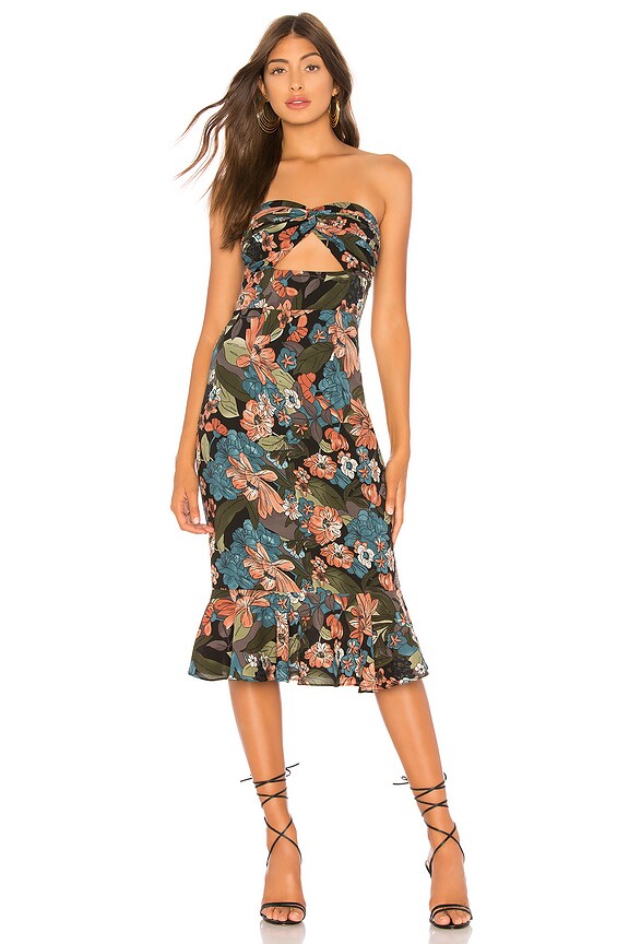 view 1 of 3 ROBE MI-LONGUE CHLOE in Blue Multi